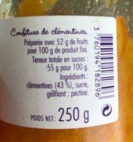 Confiture De Clementines De Corse Ingredients