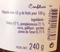 Jolie Frimousse Fraise, Pamplemousse Et Poivre Du Timut Ingredients