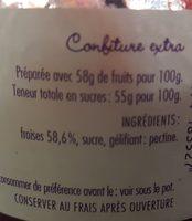 Fraises Confiture Tradditionnelle Ingredients