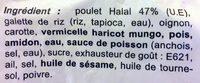 Nems Au Poulet Ingredients