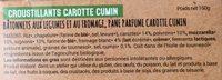 Croustillants Carotte Cumin Ingredients