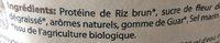 Protine De Riz Ingredients