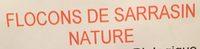 Flocons De Sarrazin Ingredients