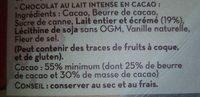 Lait Intense En Cacao Ingredients