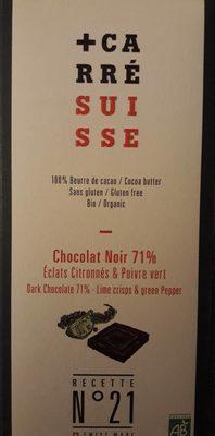 Chocolat Noir 71% Clats Citronns Et Poivre Vert Recette N21
