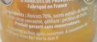 Abricot De Provence Ingredients