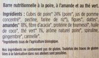 Barre Femme Endurance Poire Amande Th Vert Ingredients