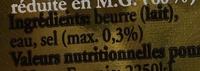 Beurre Doux  Teneur Rduite En M.G. (60%) Ingredients