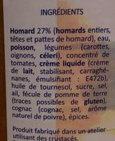 Bisque De Homard Artisanale Ingredients
