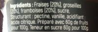 3 Fruits Rouges Vanilles Ingredients