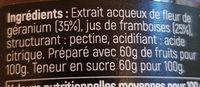 Confiture Geranium Frambois Ingredients
