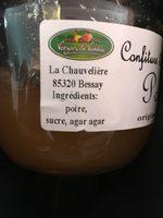 Confiture 55% Fruits Poire Ingredients