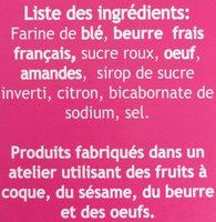 Cookies Tendres Citron & Amandes Ingredients