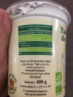 Yaourt Au Lait De Brebis Bio Nature Ingredients