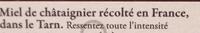 Miel Chtaignier Du Tarn Ingredients