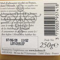 Miel D'arbousier De L'hrault Ingredients
