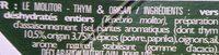 Le Molitor Thym & Origan Ingredients