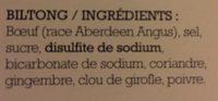 Biltong De Buf Ingredients