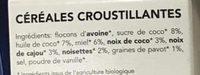 Granola Nutty By Nature - Cajou, Coco & Noisettes Ingredients
