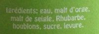 Saison Sauvage Rhubarbe Ingredients