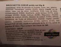 Brochette Coeur Ingredients