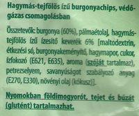 Chips X-Cut, Hagyms-tejfls Z Ingredients