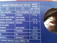 Capri-sonne Monster Alarm Nutrition Label