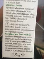 Croutons Med Krydderurter Ingredients