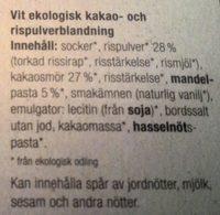 Green Star Vit Choklad Ingredients