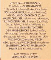 Vitalis SchokoDuomsli Mit Vollmilch- Und Weier Schokolade Ingredients
