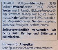 Knusper Schoko Feinherb Ingredients