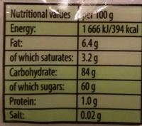 MaoMix Nutrition Label