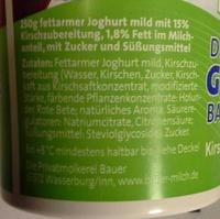Der Groe Bauer Kirsche Weniger Zucker Ingredients