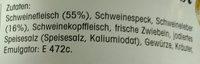 Hausmacher Leberwurst Ingredients