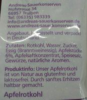 Andreas Apfel Rotkohl Ingredients