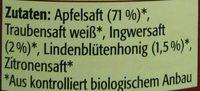 Heier Apfel-Ingwer Ingredients