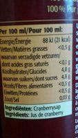 Pur Jus De Cranberry Ingredients