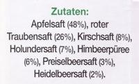 Roter Mehrfruchtsaft Ingredients