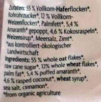 Crunchy Msli Amaranth Ingredients