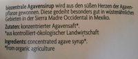 Agavensirup Ingredients