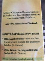 Amecke Mandarine-Orange Saft Ingredients