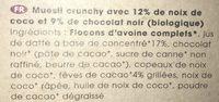 Crunchy Mysli Chokolade & Kokos Ingredients