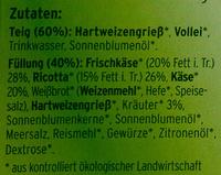 Tortellini Mit Kruter-Frischksefllung Ingredients