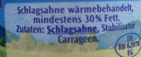 Schlagsahne Ingredients