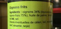 Oignons Frits Ingredients