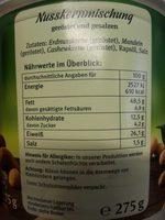 Nusskernmischung Nuss-Mix Nutrition Label