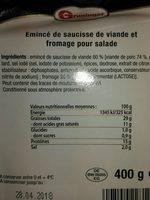 Emince Saucisse Gruninger Viande Fromage Pour Salade Ingredients