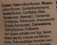 Energy-Msli Ingredients