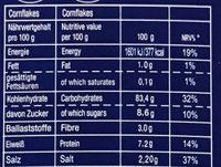 Corn Flakes Nutrition Label