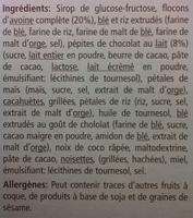 Barres De Crales Au Chocolat Ingredients